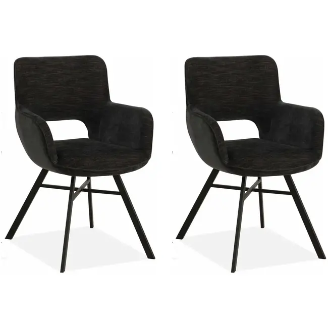 MX Sofa Dining room chair Mercury - Black (set of 2 chairs)