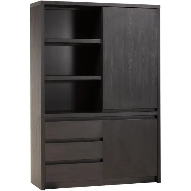 Lamulux Wall cabinet Milanello 2 doors, 3 drawers, 3 open compartments