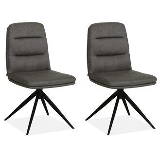 MX Sofa Dining room chair Giza - Anthracite (set of 2 chairs)