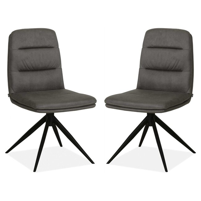 MX Sofa Eetkamerstoel Giza - Antraciet (set van 2 stoelen)