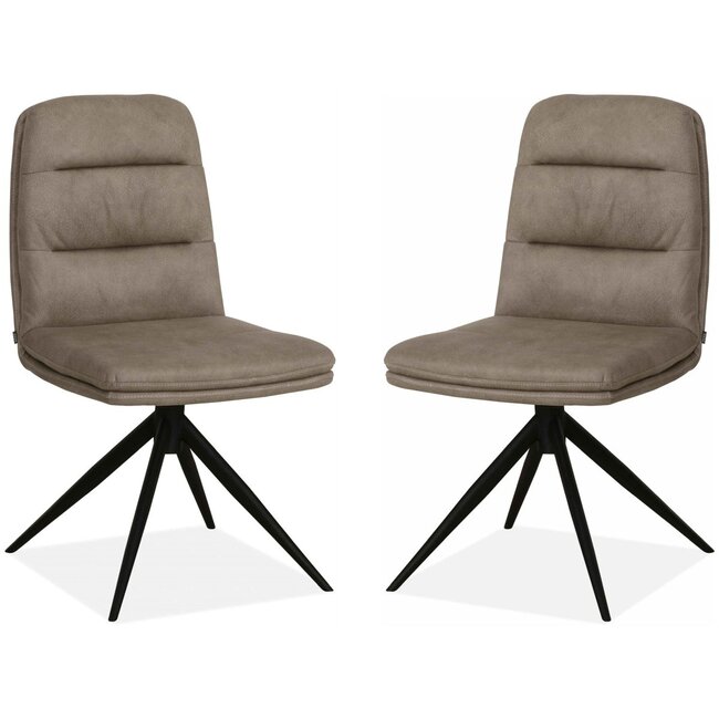 MX Sofa Chaise de salle à manger Gizeh - Taupe (lot de 2 chaises)