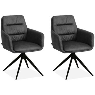 MX Sofa Dining room chair Paco - Anthracite (set of 2 chairs)