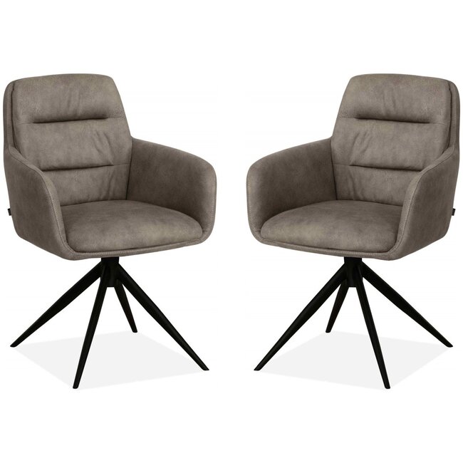 MX Sofa Chaise de salle à manger Paco - Taupe (lot de 2 chaises)