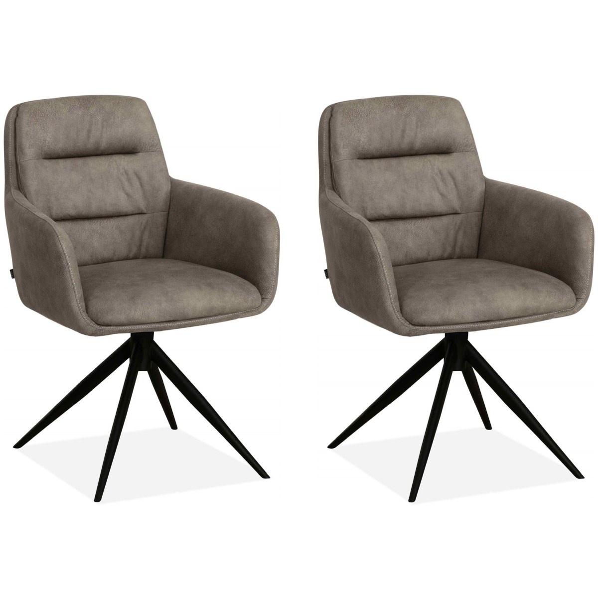 Set van 2 stoelen in fluweel en roestvrij staal - Zwart - MELBOURNE