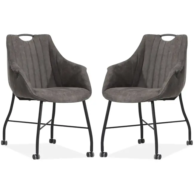 MX Sofa Eetkamerstoel Metric - Antraciet (set van 2 stoelen)