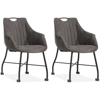 MX Sofa Metric Dining Chair - Anthracite (Set of 2 Chairs)