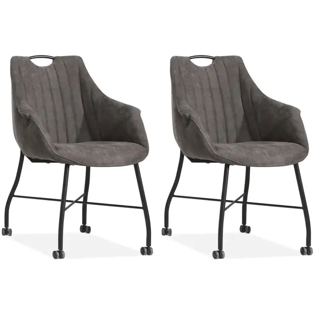 MX Sofa Krzesło do jadalni Metric - Antracyt (zestaw 2 krzeseł)