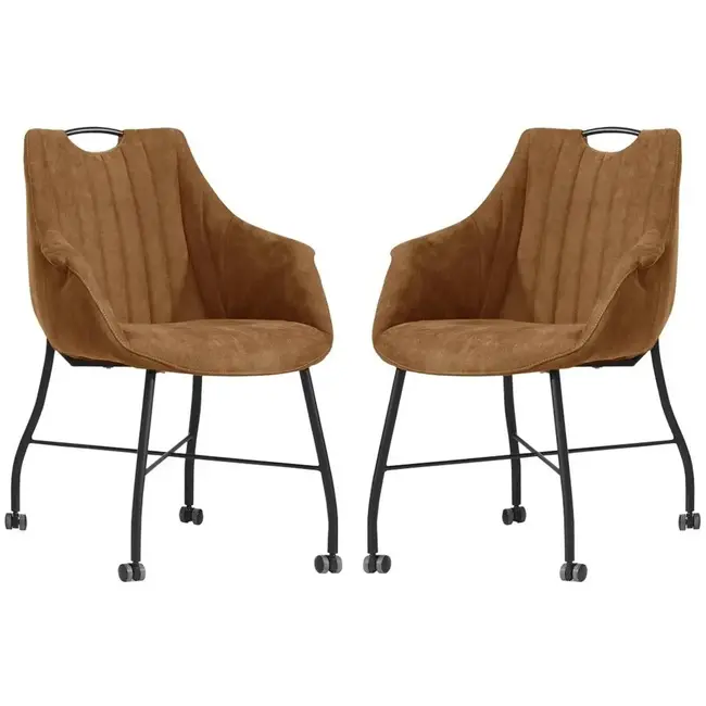 MX Sofa Esszimmerstuhl Metric - Cognac (2er-Set)