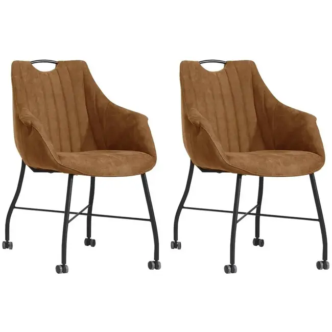MX Sofa Krzesło do jadalni Metric - Koniak (zestaw 2 krzeseł)