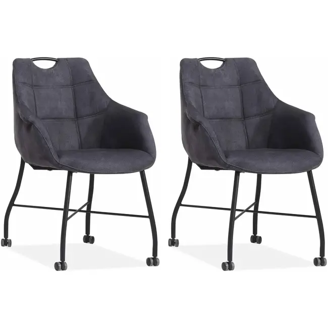 MX Sofa Chaise de salle à manger Promise - Anthracite (lot de 2 chaises)