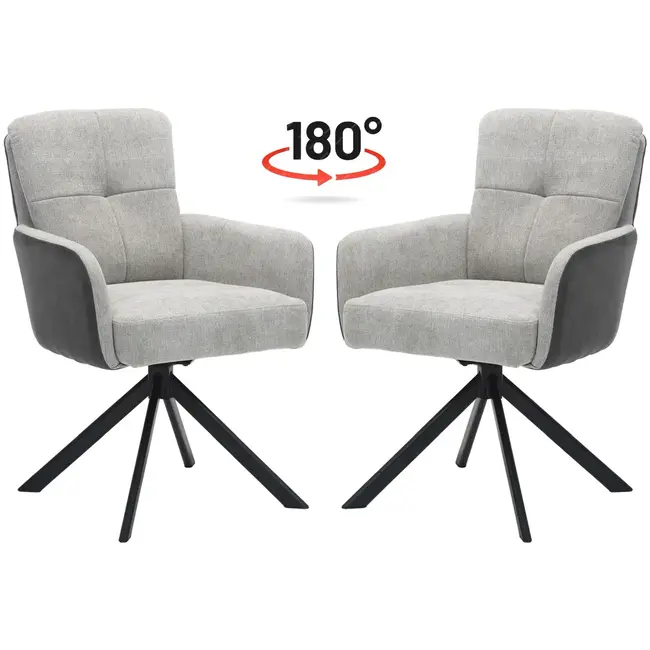 RV Design Chaise de salle à manger Fred - Écru (lot de 2chaises)