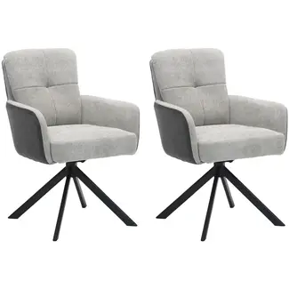 RV Design Chaise de salle à manger Fred - Écru (lot de 2 chaises)