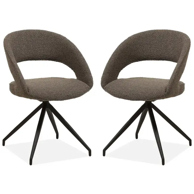 MX Sofa Draaibare Eetkamerstoel Yara - Mouse (set van 2 stuks)