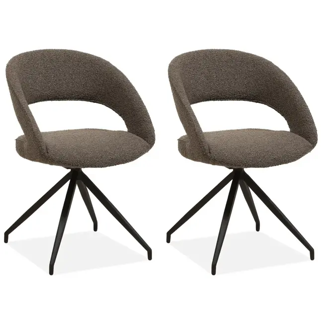 MX Sofa Swivel dining room chair Yara - Mouse (set of 2 pieces)