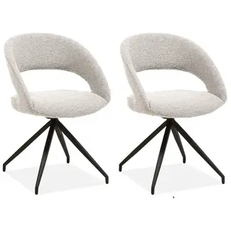 MX Sofa Swivel dining room chair Yara - Pearl (set of 2 pieces)