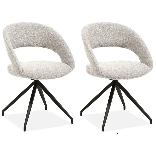 MX Sofa Swivel dining room chair Yara - Pearl (set of 2 pieces)