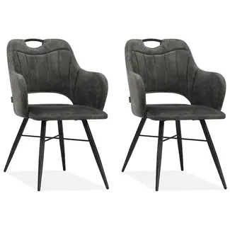 MX Sofa Dining room chair Jewel - Anthracite (set of 2 pieces)