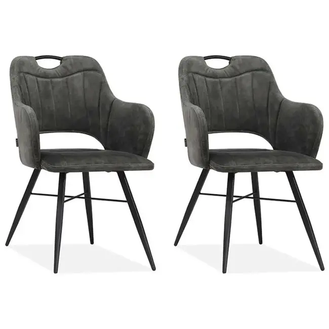 MX Sofa Esszimmerstuhl Jewel - Goldy Anthracite (2er-Set)