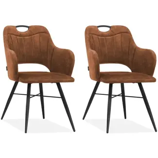 MX Sofa Dining room chair Jewel - Cognac (set of 2 pieces)