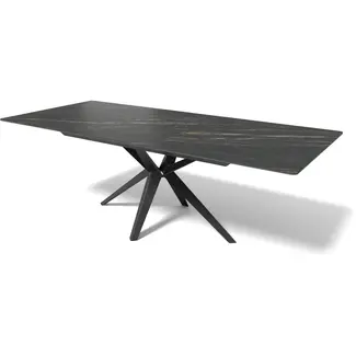 Modulax Extendable Table HAKU - 160-210 cm with tempered glass top with ceramic top layer