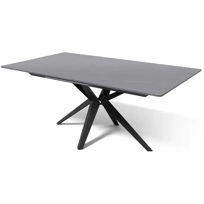 Modulax Extendable table HAKU - 160-210 cm with tempered glass top with ceramic top layer