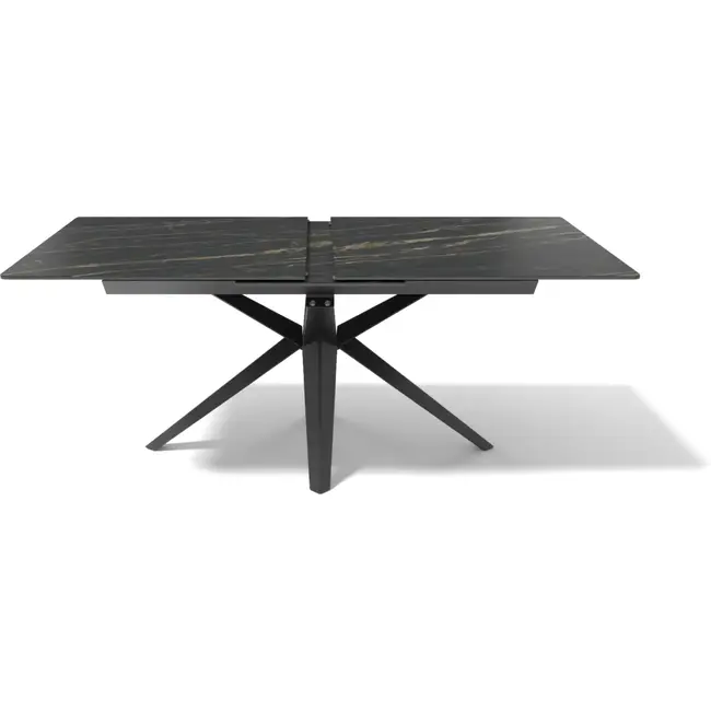 Modulax Table extensible HAKU - 180-230 cm avec plateau en verre trempé avec couche supérieure en céramique