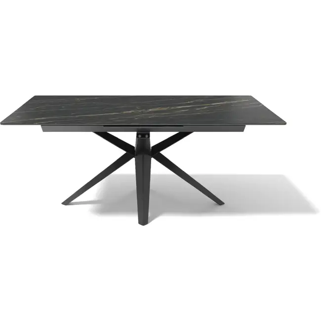 Modulax Table extensible HAKU - 180-230 cm avec plateau en verre trempé avec couche supérieure en céramique