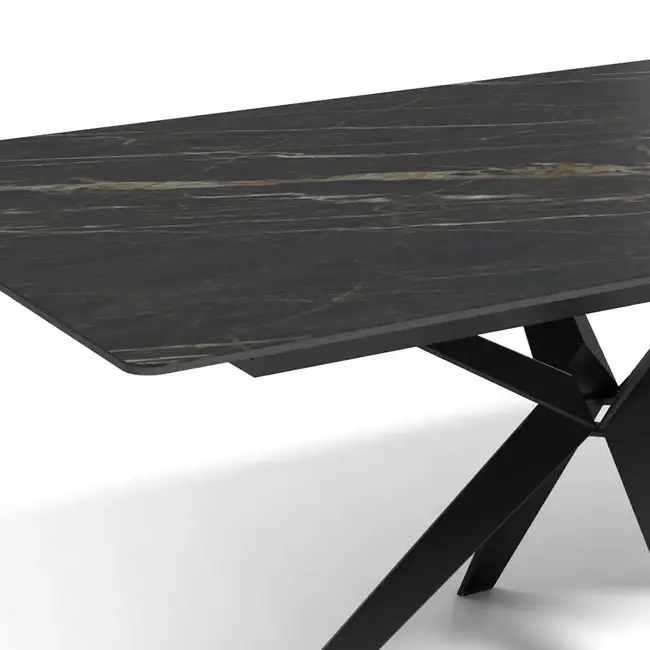 Modulax Stół rozkładany HAKU - 160-210 cm z blatem ze szkła hartowanego z warstwą ceramiczną