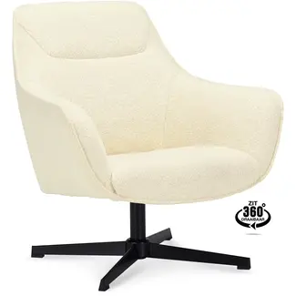 Decomeubel Fauteuil Pivotant Ezra coloris Naturel