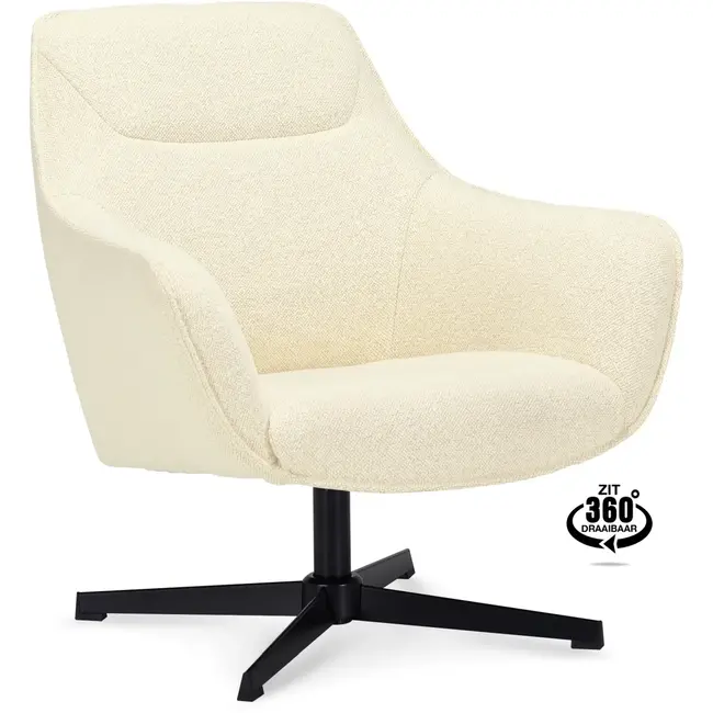 Decomeubel Fauteuil Pivotant Ezra coloris Naturel