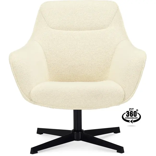 Decomeubel Fauteuil Pivotant Ezra coloris Naturel