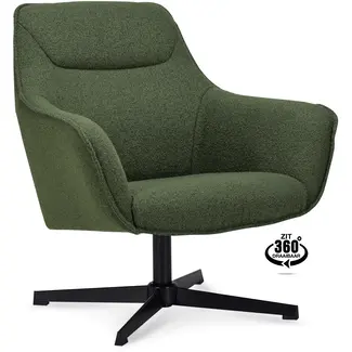 Decomeubel Fauteuil Pivotant Ezra coloris Vert