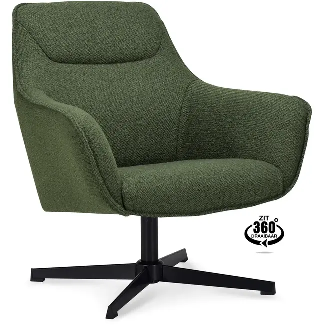 Decomeubel Fauteuil Pivotant Ezra coloris Vert