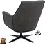 Decomeubel Fauteuil Bronco piètement pivotant noir Micro cuir Bull Graphite