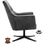 Decomeubel Fauteuil Bronco piètement pivotant noir Micro cuir Bull Graphite