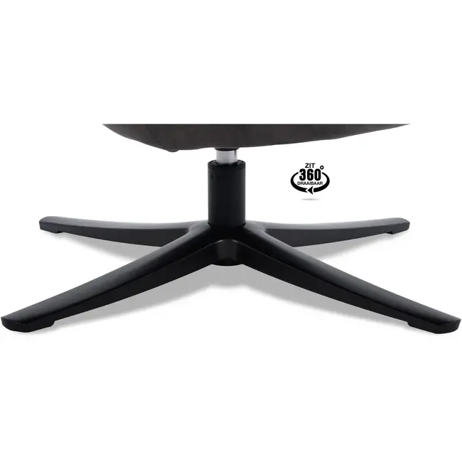 Decomeubel Fauteuil Bronco draaivoet zwart Microleder Bull Moss