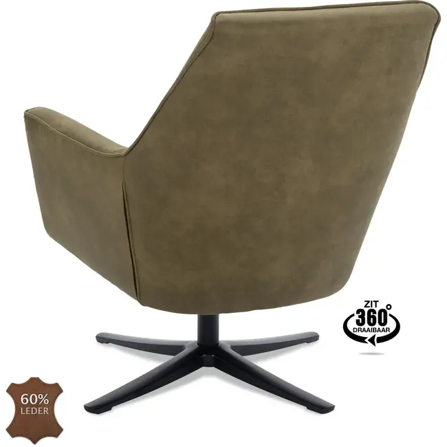 Decomeubel Fotel Bronco z obrotową podstawą w kolorze czarnym Microleather Bull Moss