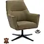 Decomeubel Fauteuil Bronco draaivoet zwart Microleder Bull Moss