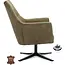 Decomeubel Fauteuil Bronco draaivoet zwart Microleder Bull Moss