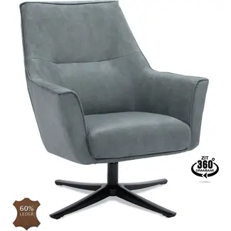 Decomeubel Fauteuil Bronco piètement pivotant noir Microcuir Bull Niagara
