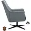 Decomeubel Fauteuil Bronco draaivoet zwart Microleder Bull Niagara
