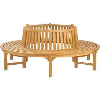 Decomeubel Okrągła ławka z drewna tekowego 220 cm