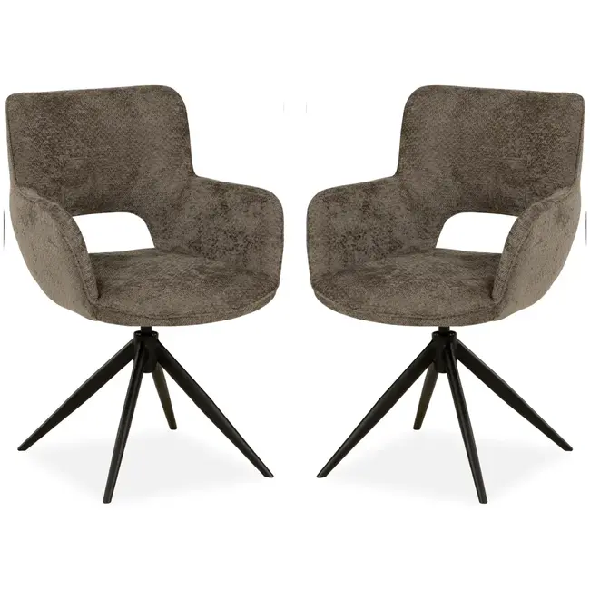 MX Sofa Eetkamer stoel Darwin - Taupe (set van 2 stuks)