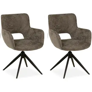 MX Sofa Esszimmerstuhl Darwin - Taupe (2er-Set)