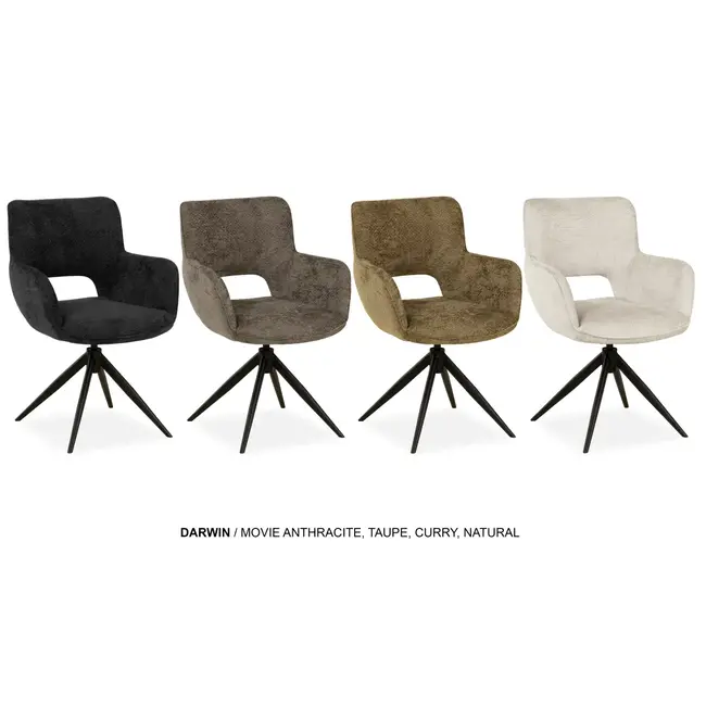 MX Sofa Esszimmerstuhl Darwin - Curry (2er-Set)