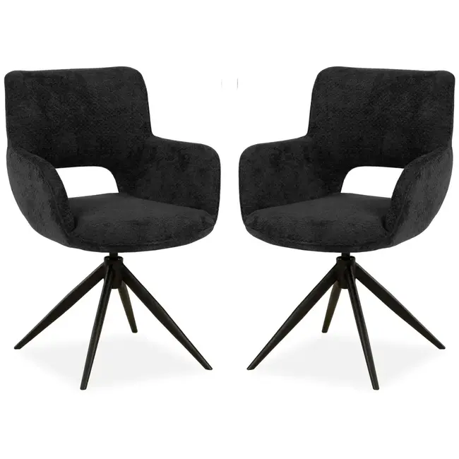 MX Sofa Esszimmerstuhl Darwin - Anthrazit (2er-Set)