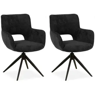 MX Sofa Chaise de salle à manger Darwin - Anthracite (lot de 2 pièces)