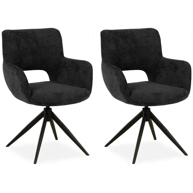 MX Sofa Esszimmerstuhl Darwin - Anthrazit (2er-Set)