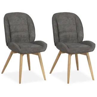 MX Sofa Esszimmerstuhl Lily - Anthrazit (2er-Set)
