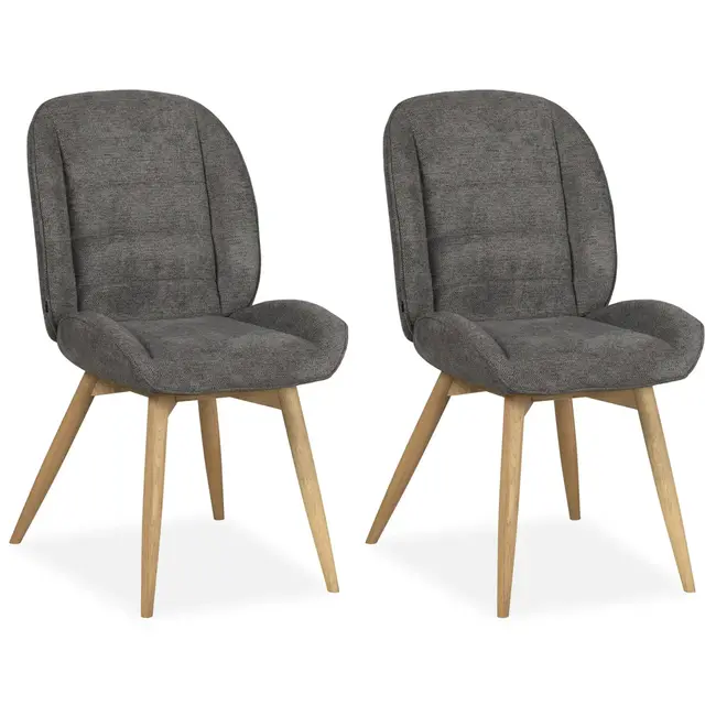 MX Sofa Chaise de salle à manger Lily - Anthracite (lot de 2 pièces)